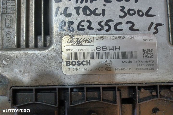 Calculator motor ECU 6M51-12A650-CH 0281012489 - 1.6 TDCI 6M51-12A650 - 3