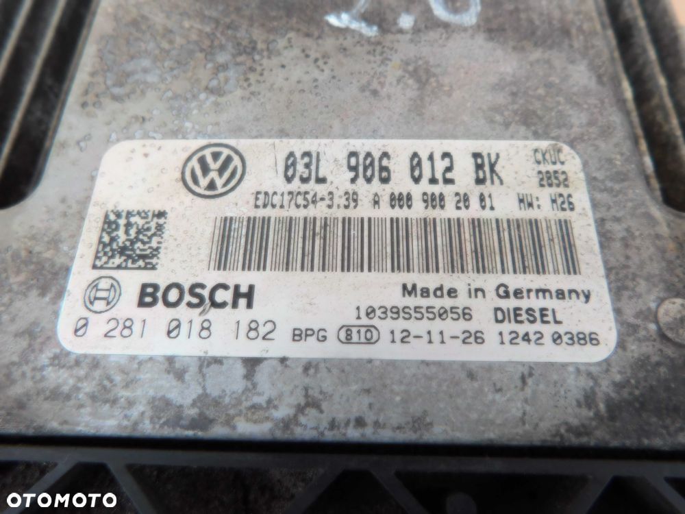 Komputer Sterownik Silnika VW Crafter 2.0 TDI 03L906012BK Bosch Oryginał - 3