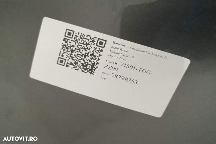 Bara Spate Originala Cu Senzori In Stare Buna  Honda  Civic  10 [2015 - 4