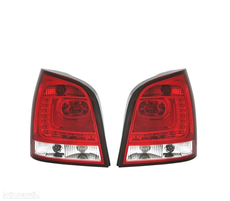 FAROLINS TRASEIROS LED VOLKSWAGEN POLO 9N3 05-09 VERMELHO CROMADO - 1