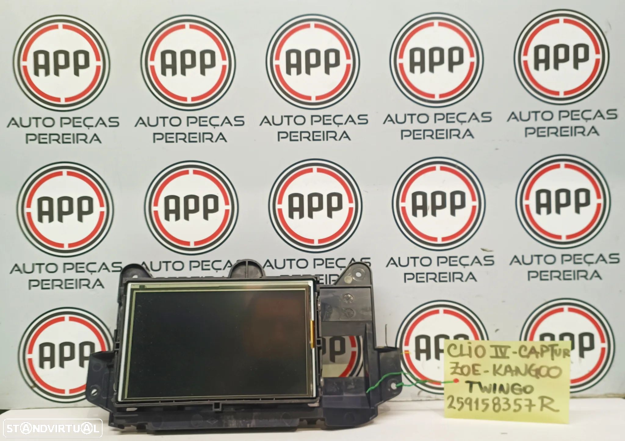 Display rádio Renault Clio, Captur , Twingo, Kangoo , referência 259158357R - 1