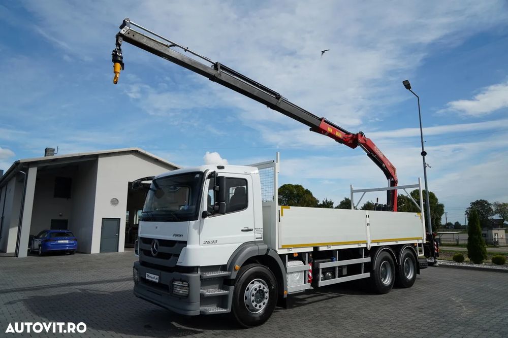 Mercedes-Benz / AXOR 2633 / 6X4 / LIVRARE - 6,55 M / PODEA REZISTENTĂ / FASSI F155 HDS / EXTENSIE: 10 M / CAPACITATE DE ÎNCĂRCARE MAXIMĂ 6.000 KG / MANUALĂ / RADIOCOMANDĂ / - 2