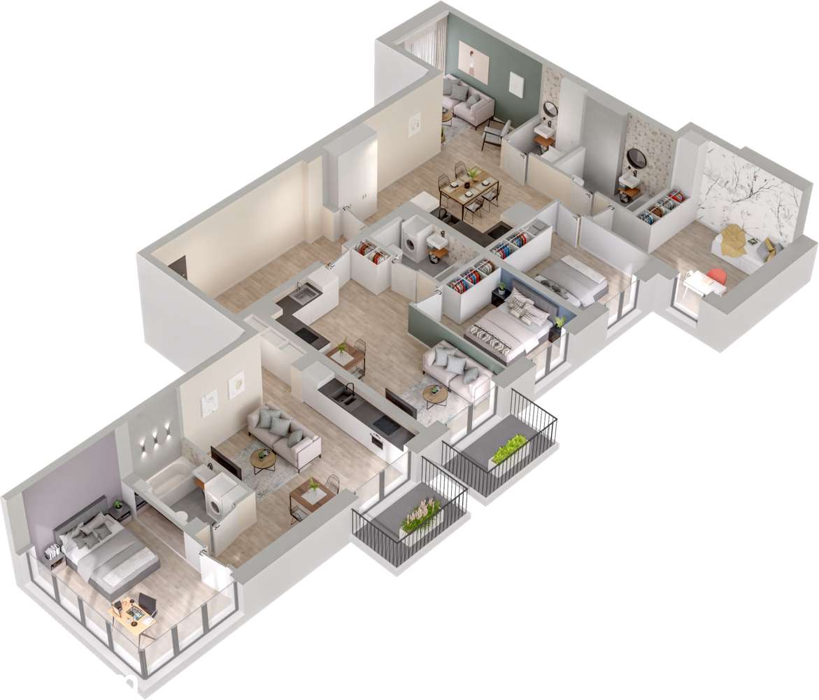 2.M.13 | 145,41 m² | 5 pokoi lub pakiet inwestycyjny | Krzyki- Gaj