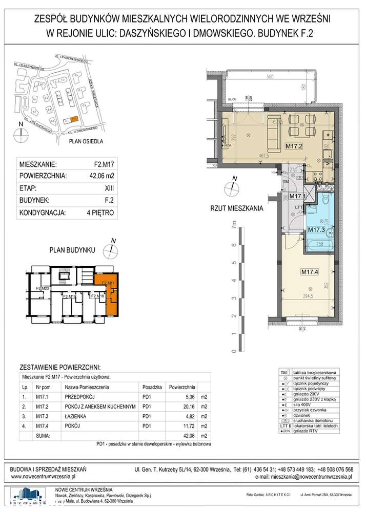Mieszkanie F2.M17 - 42,06 m2 + skrytka lokatorska K14 - 2,83 m2