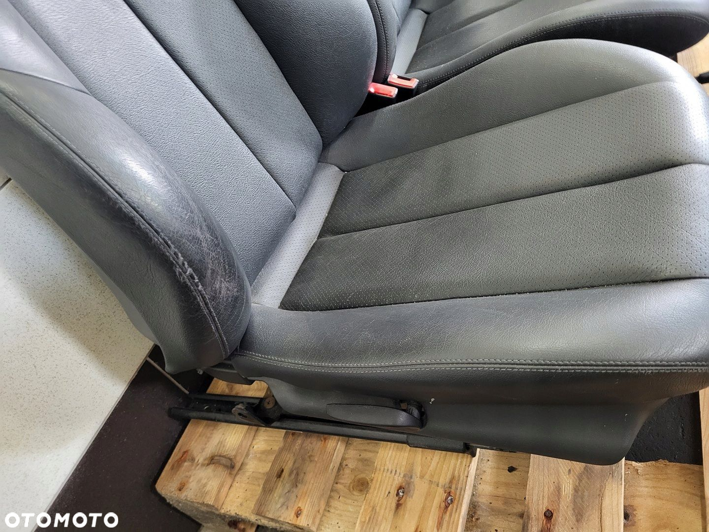 MERCEDES SLK R170 LIFT FOTEL FOTELE CZARNA SKÓRA UK - 6