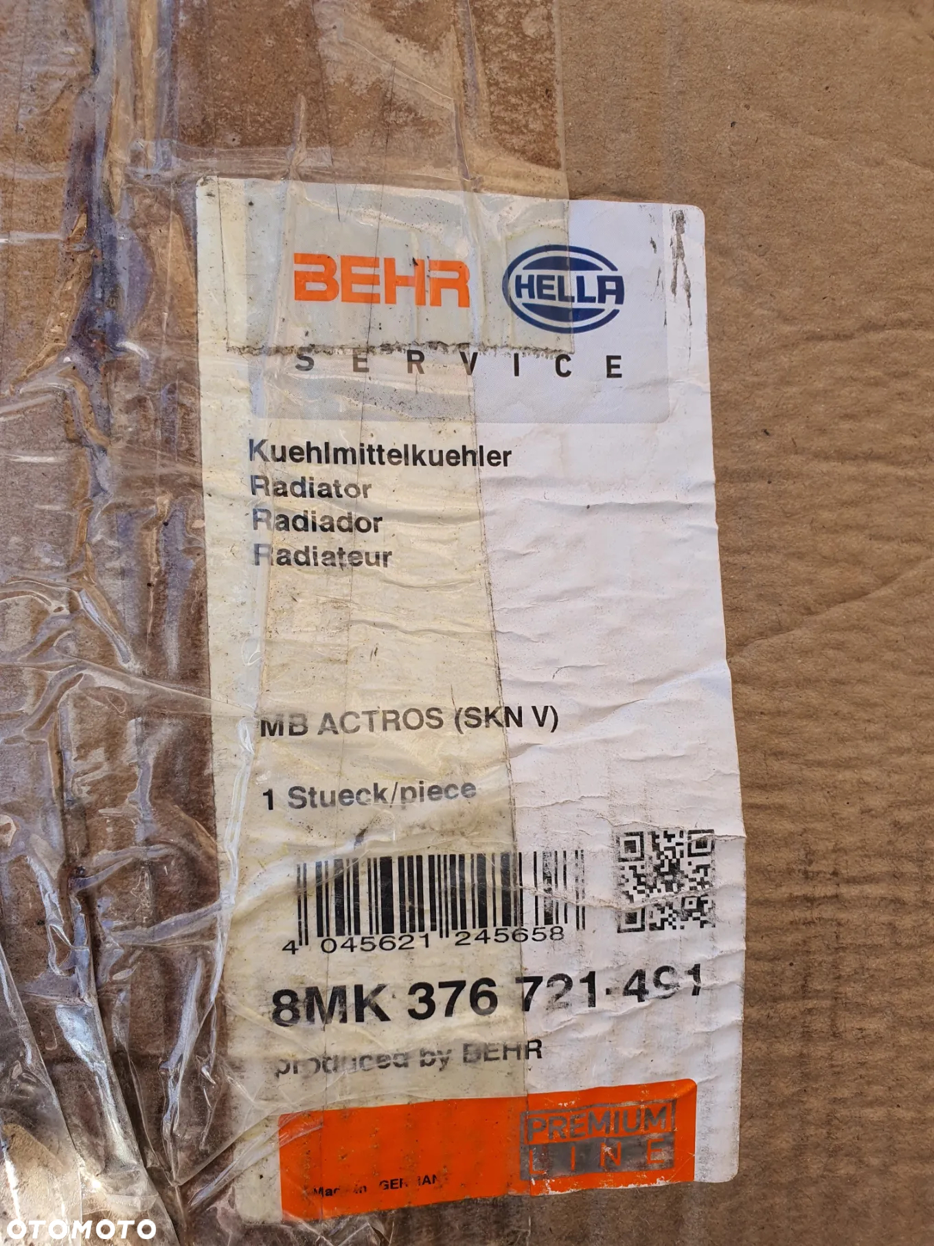 Chłodnica, HELLA 8MK 376 721-491, CR 686 00P, Mercedes Actors MP2, MP3 - 5