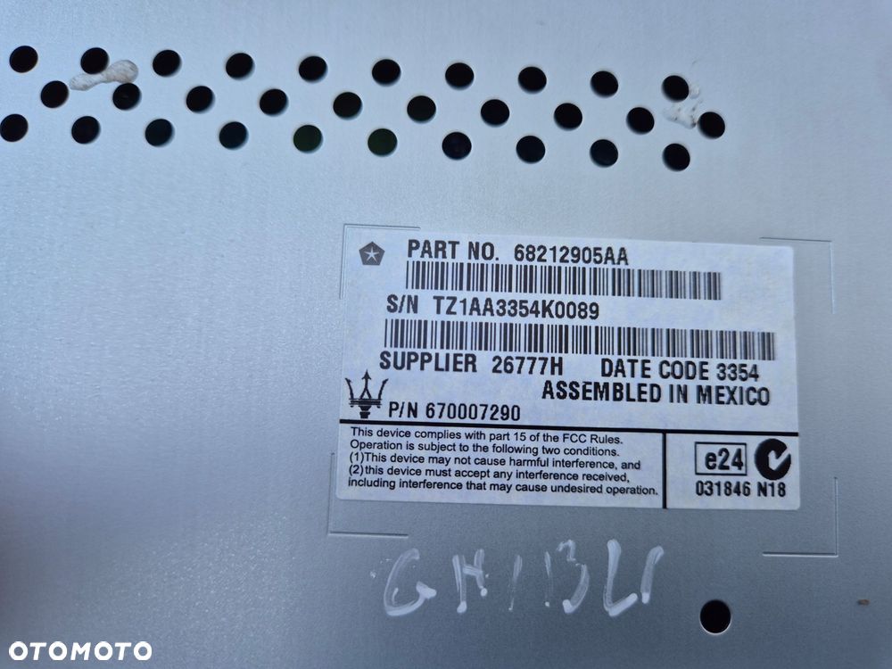 wyswietlacz maserati ghibli 68212905aa - 2