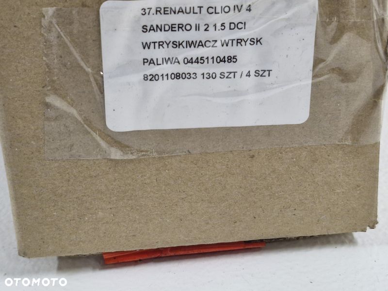 RENAULT CLIO IV 4 SANDERO II 2 1.5 DCI WTRYSKIWACZ WTRYSK PALIWA 0445110485 8201108033 - 6