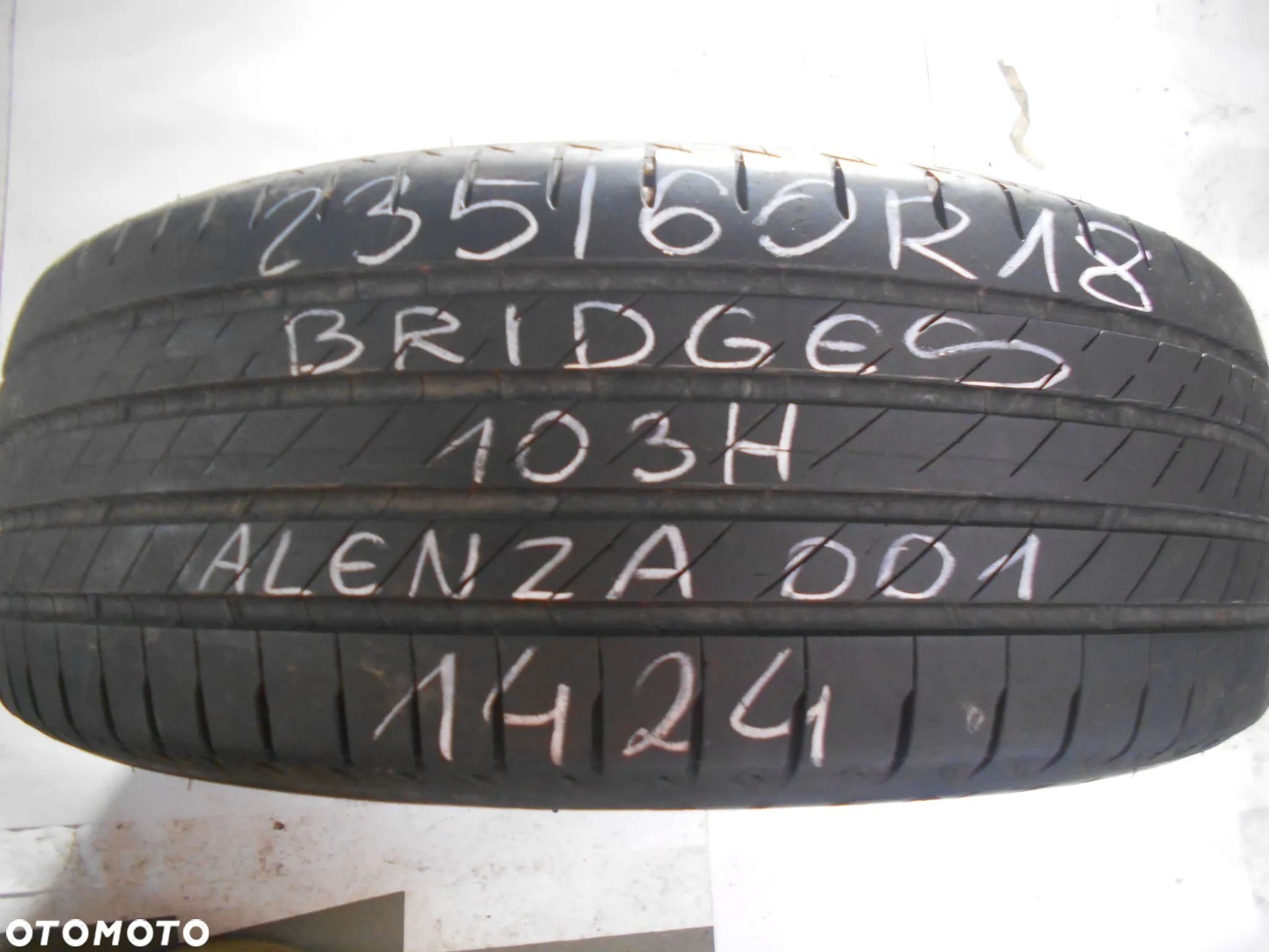 OPONA POJEDYNKA 235/60R18 BRIDGESTONE ALENZA 001 DOT 1424 7.5MM - 1