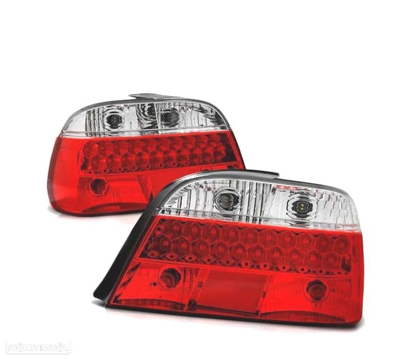 FAROLINS TRASEIROS LED BMW E38 94-01 VERMELHO BRANCO EM PAR - 2