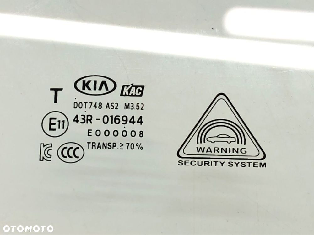 SZYBA DRZWI PRZÓD PRAWA - 179.00 PLN - KIA STONIC (YB) 2017 - 2022 1.0 T-GDi 74 kW [101 KM] benzyna - 2