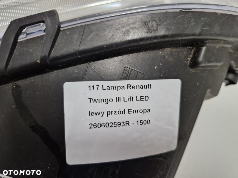 twingo 3 iii lift lampa lewy przód lewa przednia led reflektor europa 260602593r - 7