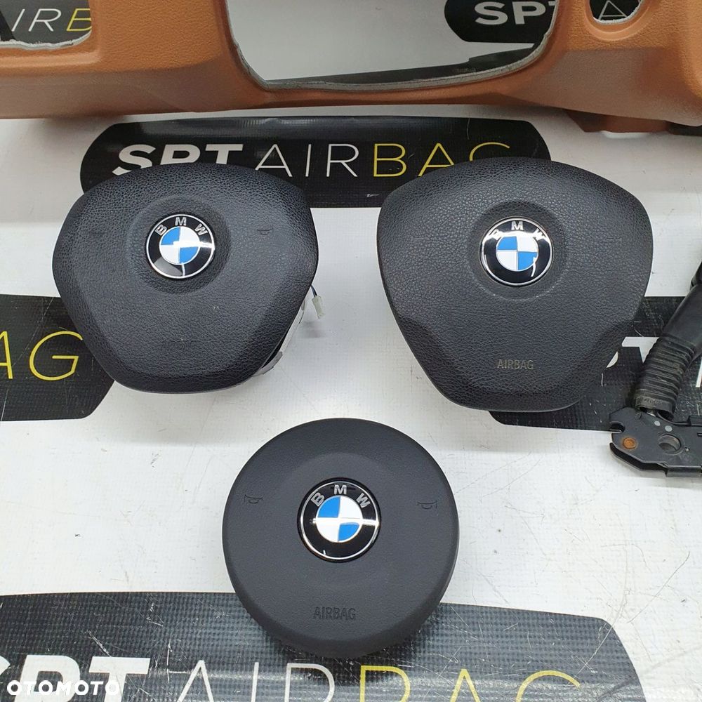 BMW F30 DESKA ROZDZIELCZA KONSOLA KOKPIT PULPIT PODUSZKI AIRBAG AIR BAG NAPINACZE KIT SET - 7