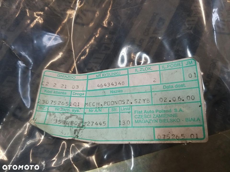 Podnośnik mechanizm  szyby przód Prawy  (manualny, liczba drzwi: 3) FIAT SEICENTO / 600 11.97-01.10 - 2