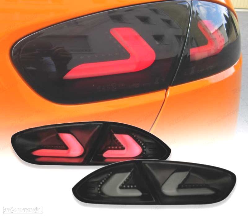 FAROLINS SEAT LEON II 09-13 CARDNA FULL LED PRETO FUMADO - 5