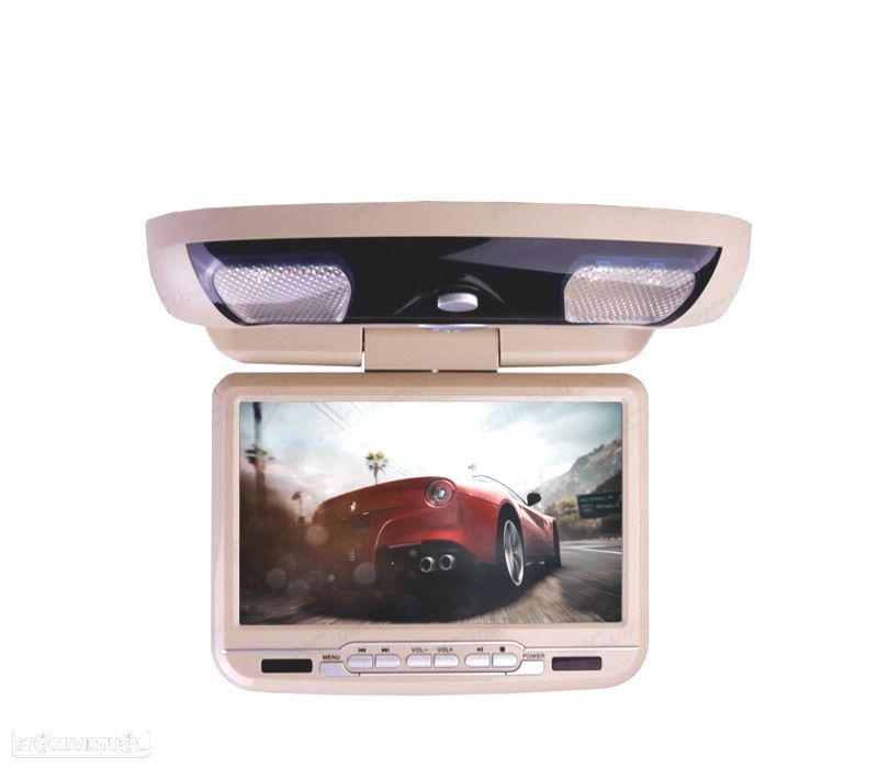 ECRÃ TEJADILHO TECTO 9 PULGADAS HD USB SD DVD COR BEJE - 1
