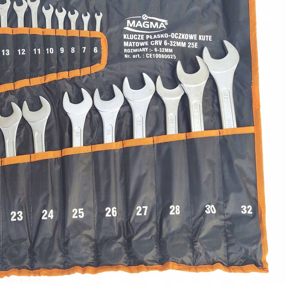 Klucze płasko oczkowe matowe 6-32 mm zestaw 25el. CrV etui komplet kute - 4