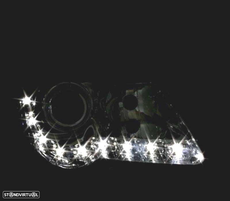 FARÓIS FRENTE LUZ DIURNA PARA VOLKSWAGEN VW PASSAT 3C,05-10 FUNDO CROMADO - 2