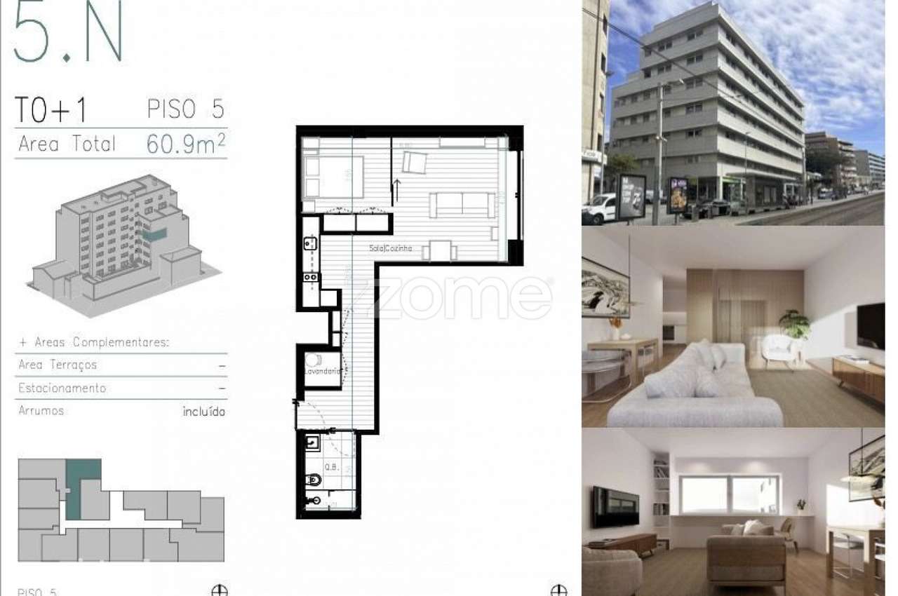 Apartamento T0+1 em Matosinhos Sul - Grande imagem: 3/8