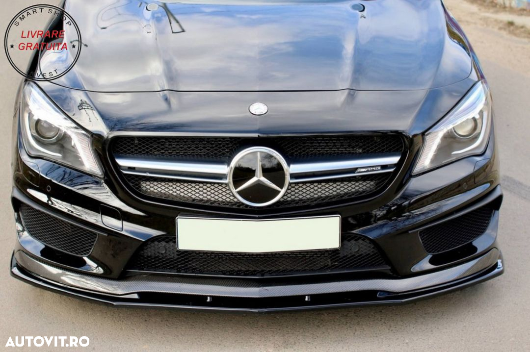 Prelungire Bara Fata Mercedes CLA45 C117 X117 (2013-2016) Negru Lucios- livrare gratuita - 10