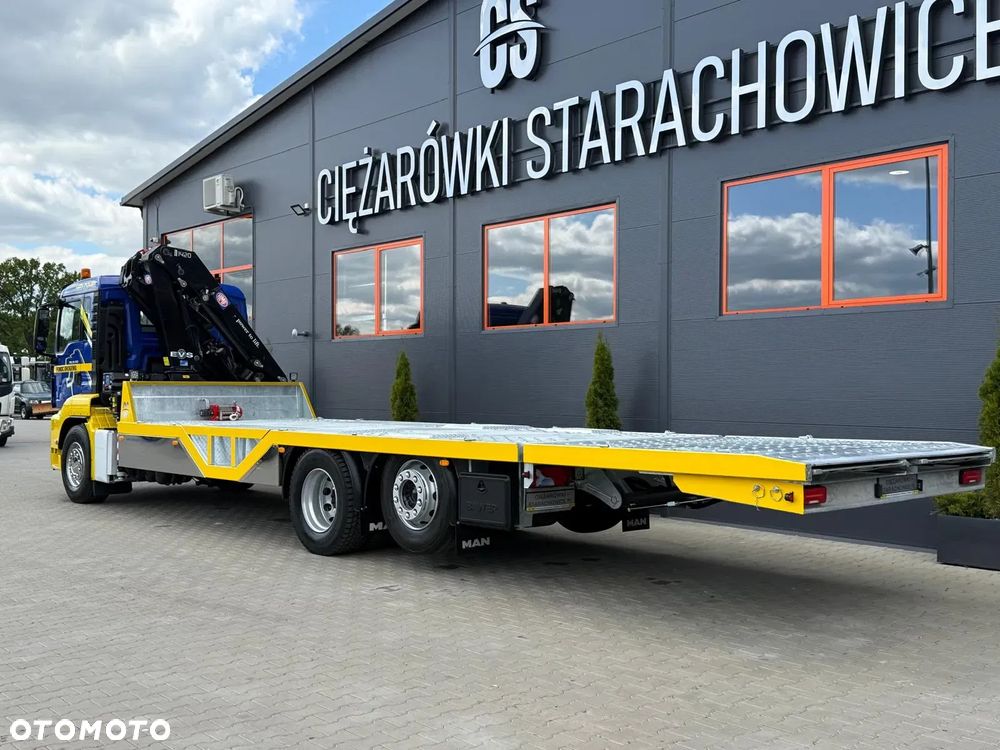 MAN MAN TGS TGX 26.360 E5 laweta uniwersalna 10 m + Dźwig HDS HMF 1420 K2 / platforma do przewozu kontenerów / pomoc drogowa / platforma / kran krane dzwig hds żuraw - 12