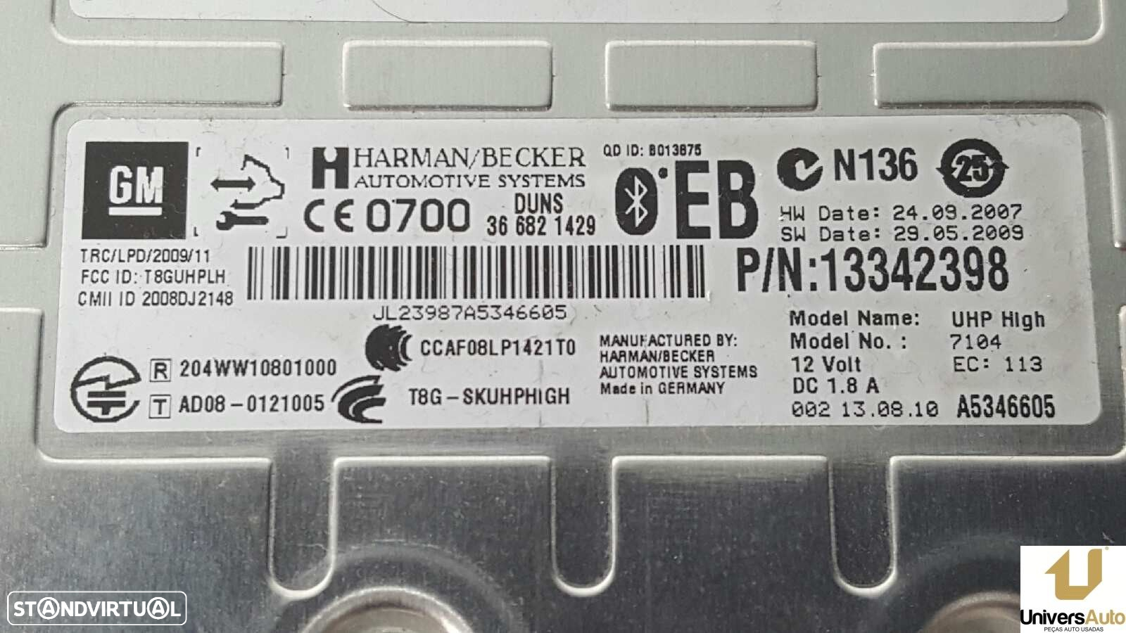 UNIDADE DE CONTROLE BLUETOOTH OPEL INSIGNIA SPORTS TOURER EDITION - 2