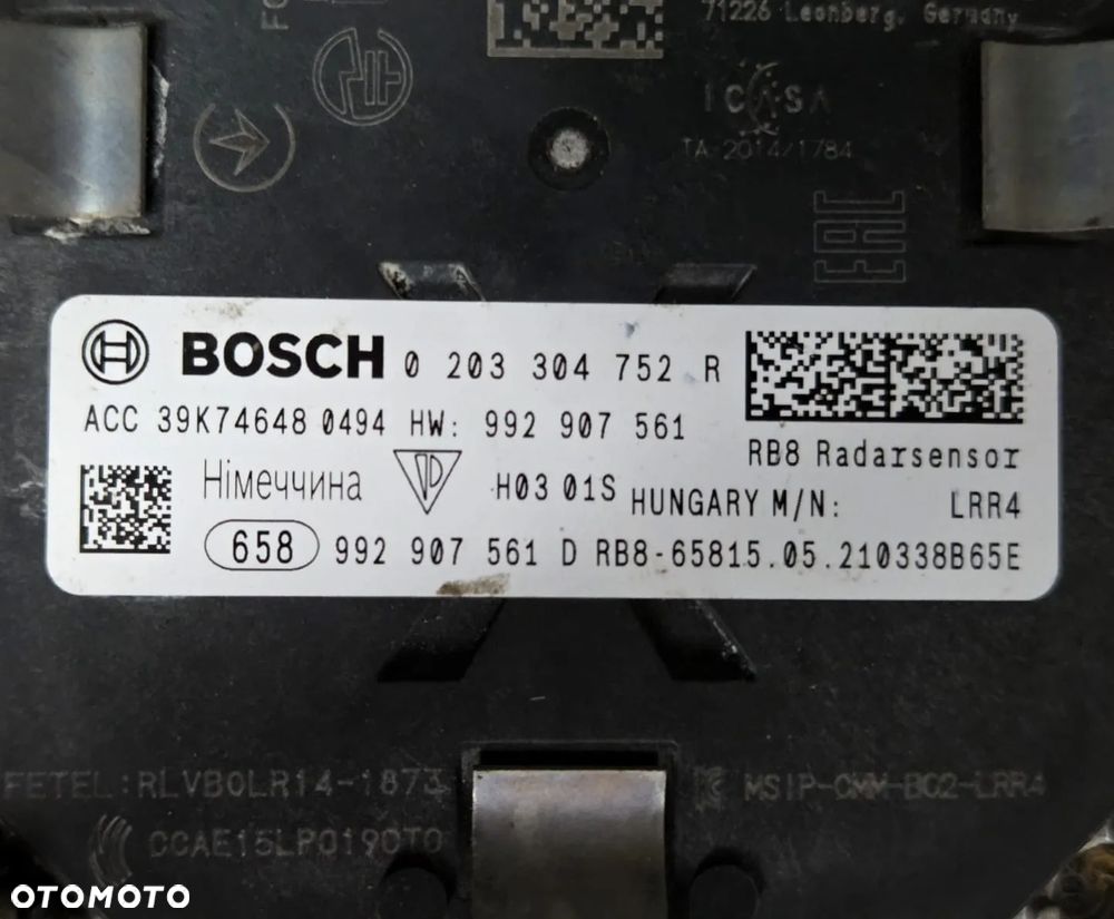 Radar sensor ACC Porsche 911 992 992907561D - 4