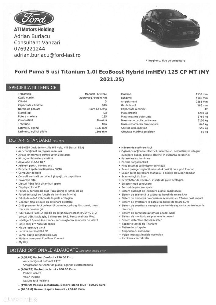 Ford Puma 1.0 EcoBoost MHEV Titanium - 10