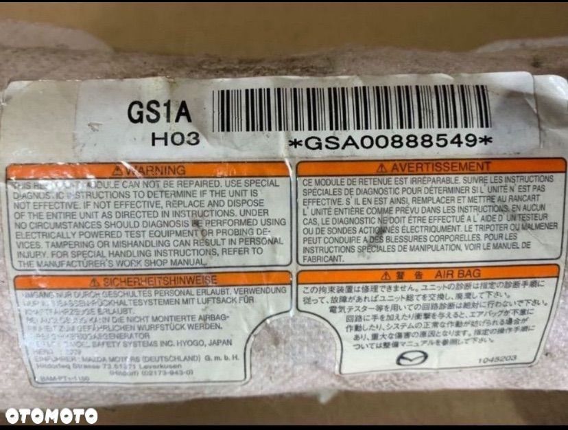 GS1A poduszka airbag fotela mazda 6 II gh 08-13 - 2