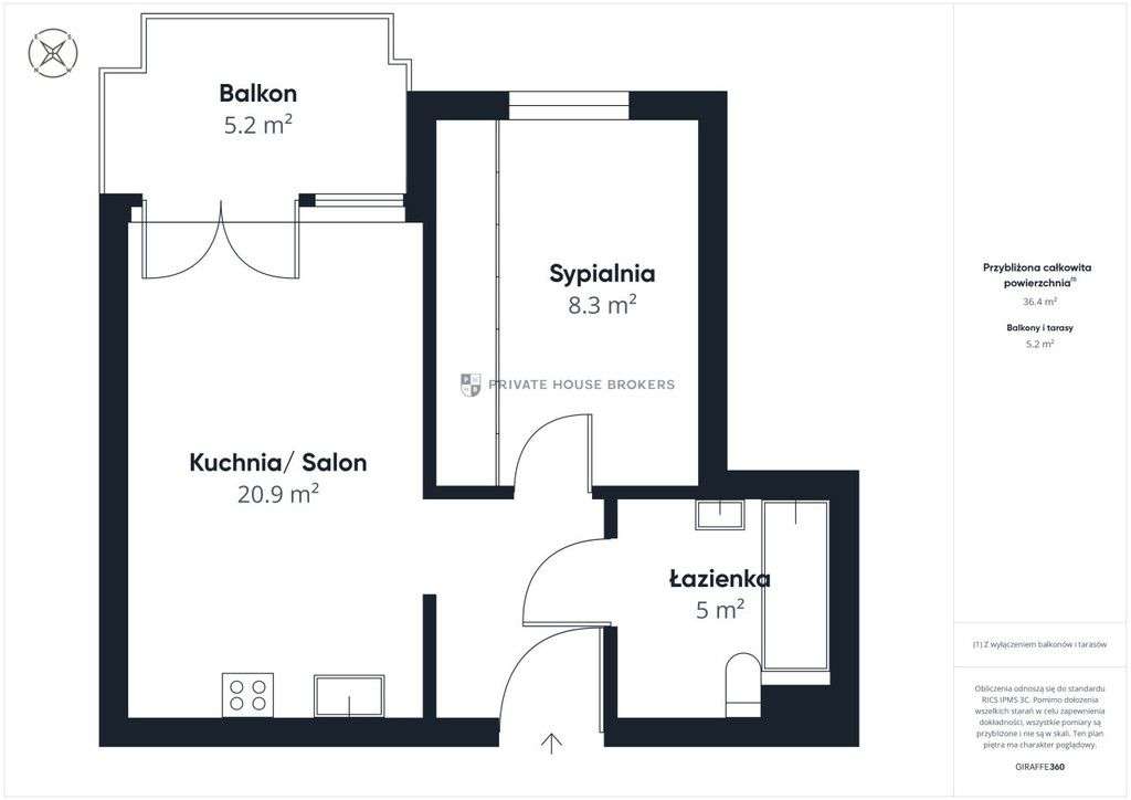 Mieszkanie, 35,07 m², Kraków