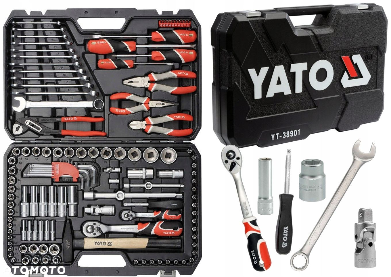 YATO ZESTAW NARZĘDZIOWY XXL 122el KLUCZE NASADOWE TORX 1/2" 1/4" YT-3890 1 - 2