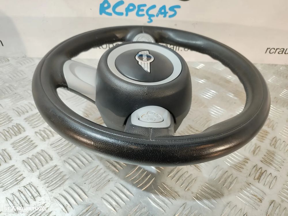 VOLANTE GUIADOR COMPLETO MINI COOPER R56 R55 CLUBMAN R57 CABRIO R58 COUPE R59 ROADSTER R60 CONTRYMAN R61 PACEMAN PELE COMANDOS MULTIFUNÇÕES AIRBAG - 5