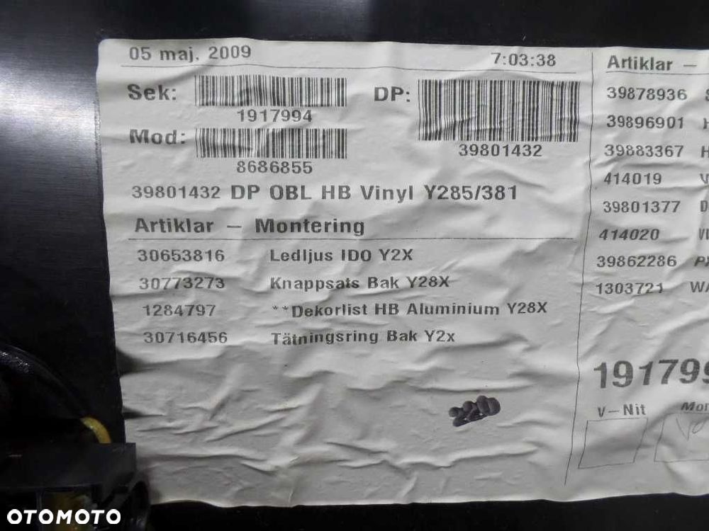 VOLVO S80 II V70 06-13 TAPICERKA BOCZEK DRZWI SKORA TYL PRAWY 8686855 1917994 - 6
