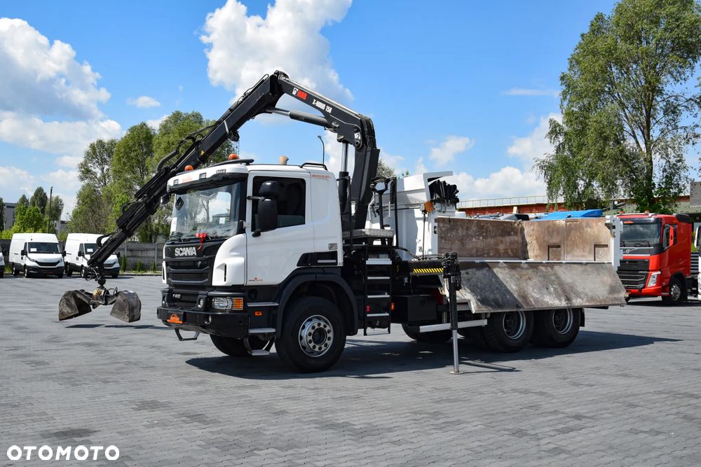Scania P410 / 6x4 / EURO 6 / HDS HIAB X-HIDUO 158 B-3 / WYSUW x3 / ROTATOR / CHYWTAK / STEROWANIE RADIOWE / WYWROTKA / HYDROBURTA / AUTOMAT / KAMERA COFANIA / NAWIGACJA / HAK-ZACZEP / NISKI PRZEBIEG / 2018 / SERWISOWANY / SPROWADZONY - 26