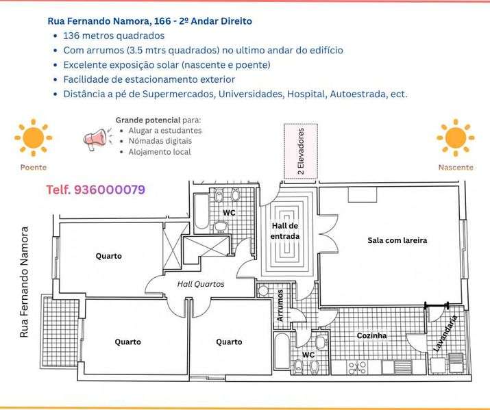 Apartamento T3, junto ao Hospital de SJ e Universidades - Grande imagem: 2/12