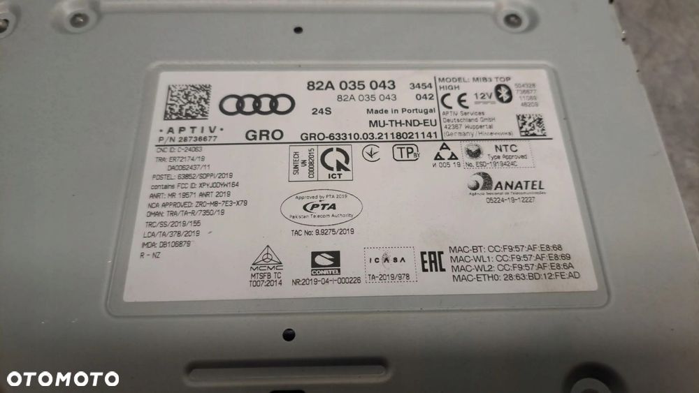 AUDI A1 II 82A Q3 83A CZYTNIK NAWIGACJI MULTIMEDIA 82A035043 - 2