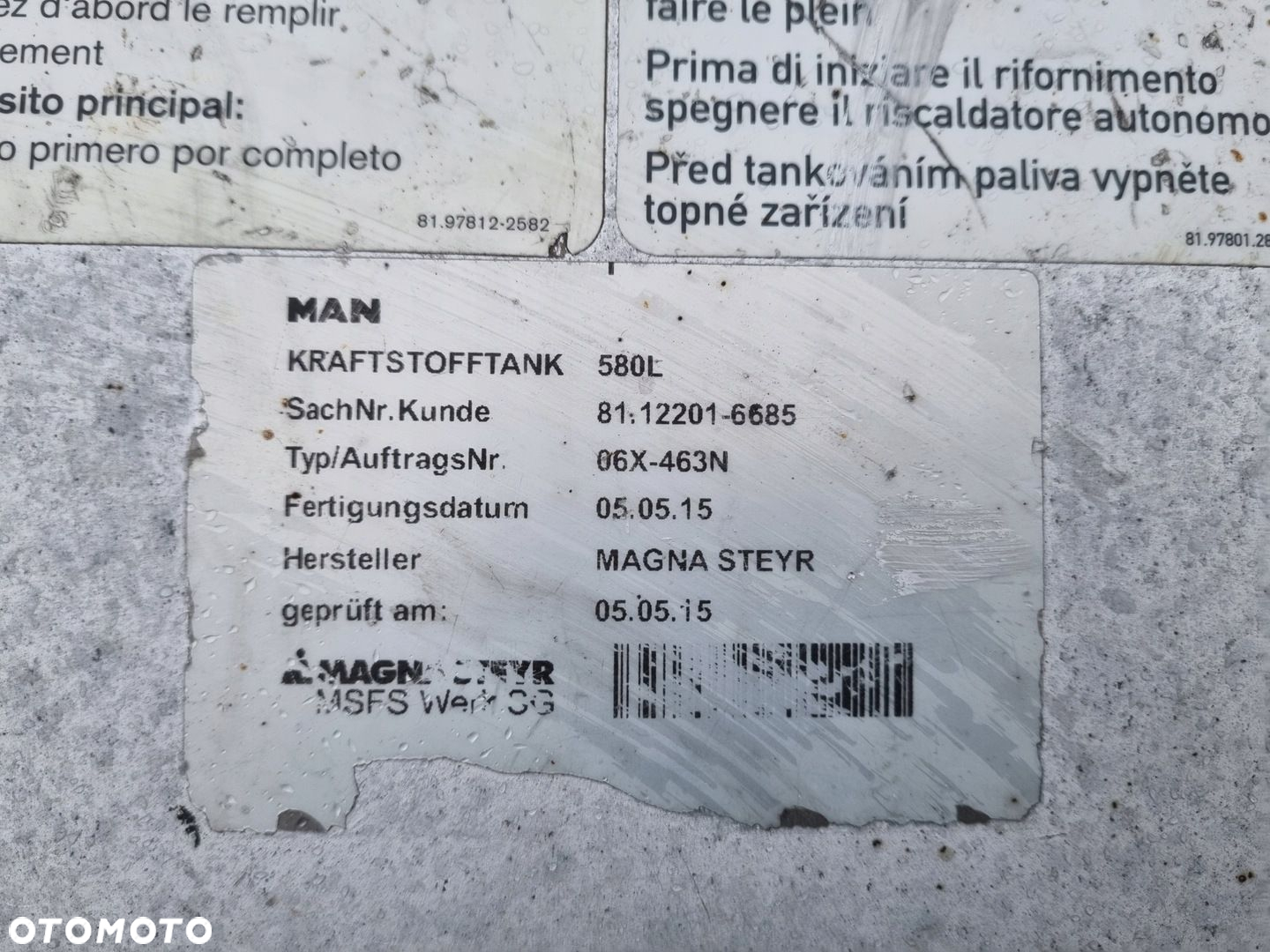 MAN TGX TGS EURO 6 ZBIORNIK PALIWA KOMPLETNY 580L. - 5