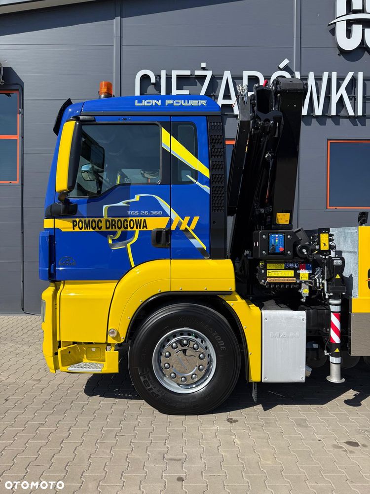 MAN TGS TGX 26.360 E5 laweta uniwersalna + Dźwig HDS HMF 1420 K2 / pomoc drogowa / kran krane dzwig hds żuraw - 31