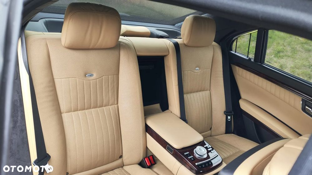 FOTELE KANAPA PODŁOKIETNIK BOCZKI TAPICERKA SKÓRA BEŻOWA DESIGNO FULL OPCJA GRZANA WENTYLOWANA MASAŻE MONITORY MERCEDES S-KLASA W221 LONG - 11