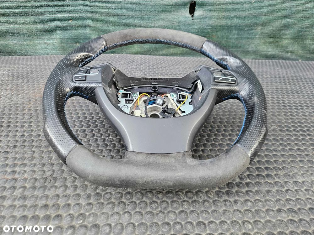 Kierownica Ścięta Trzy 3 Ramienna Pikowana Skóra Ancantara Multifunkcja Sterowanie AirBag Poduszka BMW 5 F10 F11 - 19