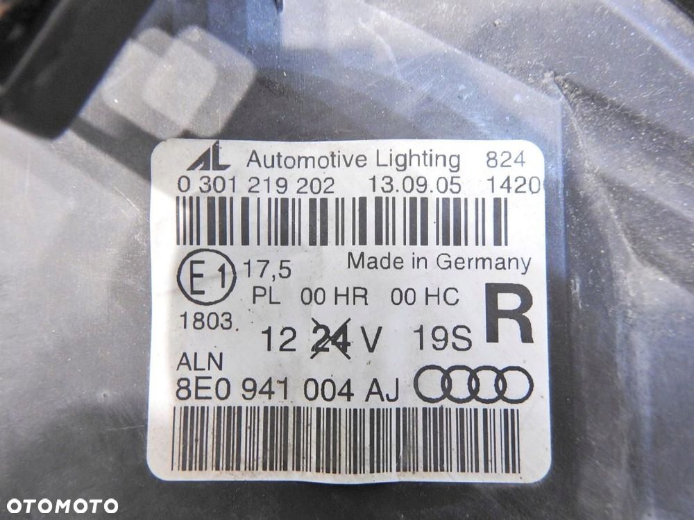 LAMPA PRAWA PRZEDNIA PRZÓD AUDI A4 B7 8E0941004AJ 0301219202 - 6