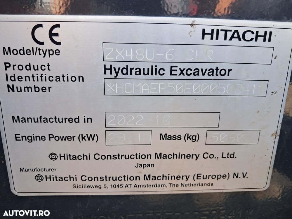 Hitachi ZX48U-6 CLR ZAXIS48U MINIEXCAVATOR LAMA TIP BULDOZER - 15