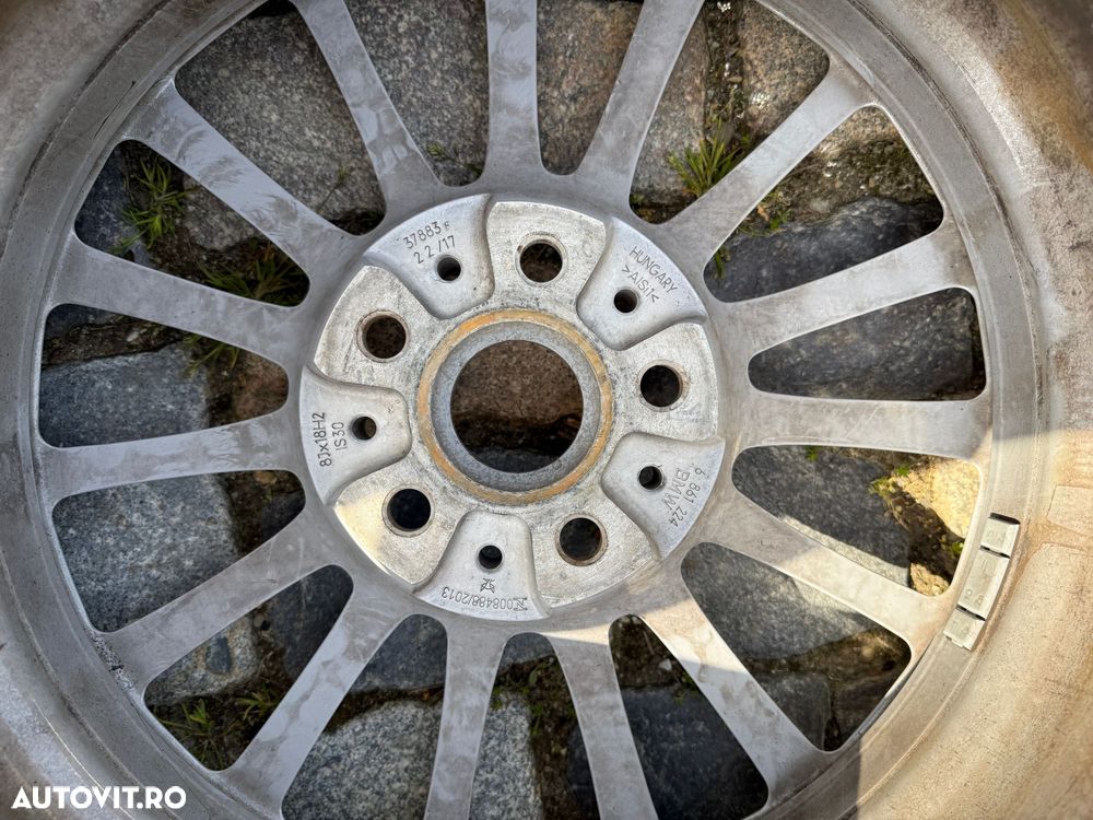 Set 4 Jante Originale BMW OEM R18 5x112 ET30 + TPMS + Anvelope Continental RunFlat G11 G12 G30 - 5