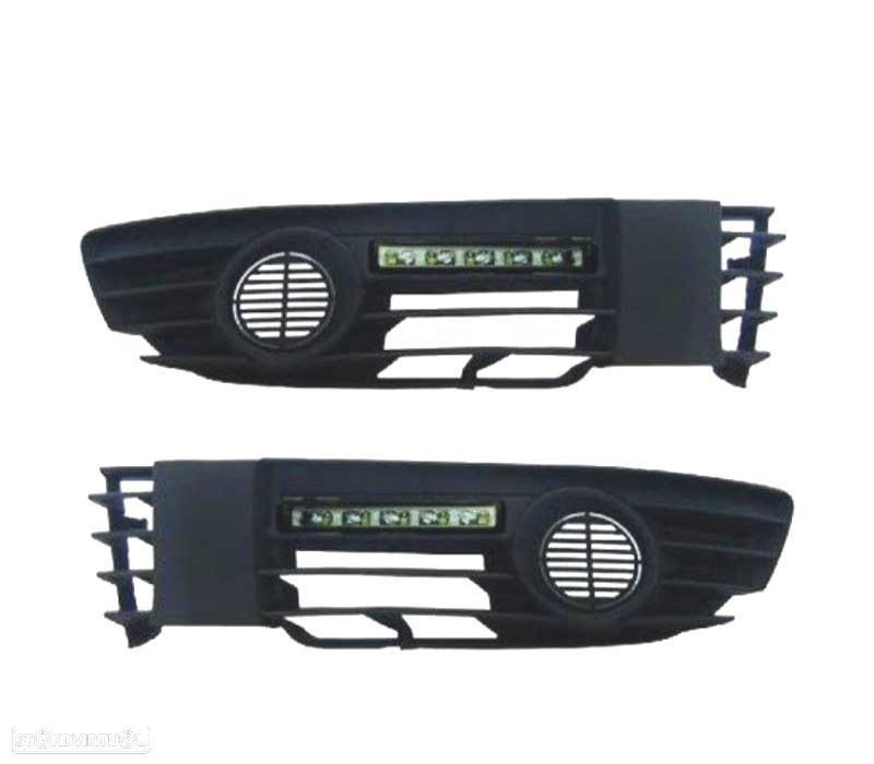 LUZ DIURNA VOLKSWAGEN VW PASSAT 00-05 CRISTAL CLARO CROMADO + REJILLAS - 2