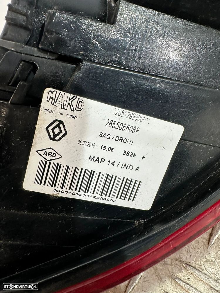 .Conjunto Farolins Tras Traseiro Esquerdo Direito Original Renault Clio 4 MK4 265553021R 265506608R 2011 - 2020 - 13