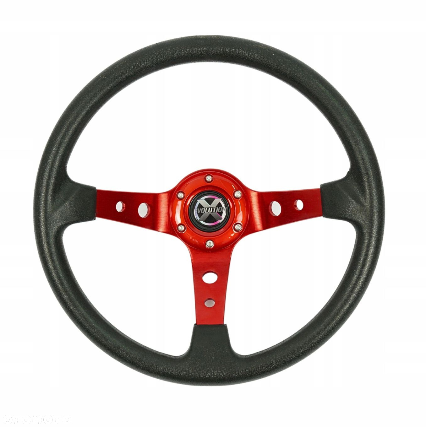 Sportowa Kierownica EVO 350MM odsadzenie 80mm CZERWONA RED drift - 3