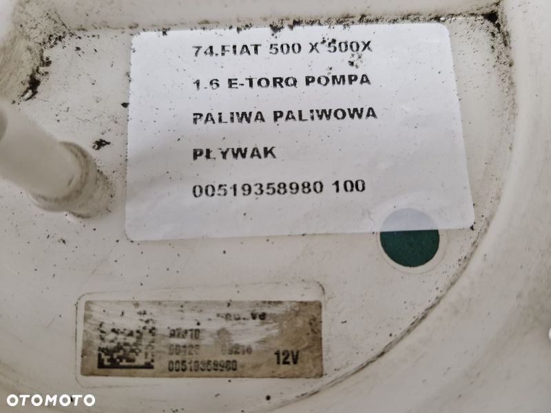 FIAT 500X 1.6 E-TORQ POMPA PALIWA PALIWOWA PŁYWAK 00519358980 - 3