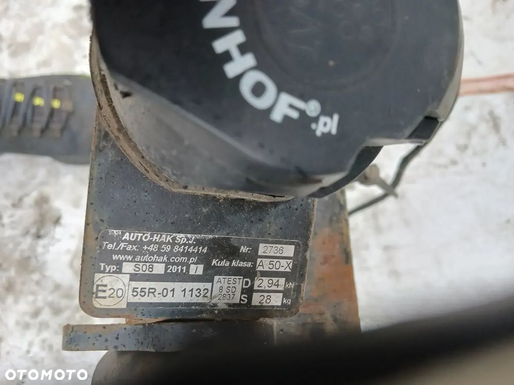 Hak holowniczy Fiat Seicento wiązka tabliczka komplet - 2