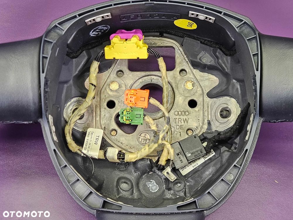 Kierownica Trzy 3 Ramienna Czarna Pikowana Skóra Łopatki Automat Air Bag Poduszka AUDI A6 C6 A4 B7 A3 8P - 31