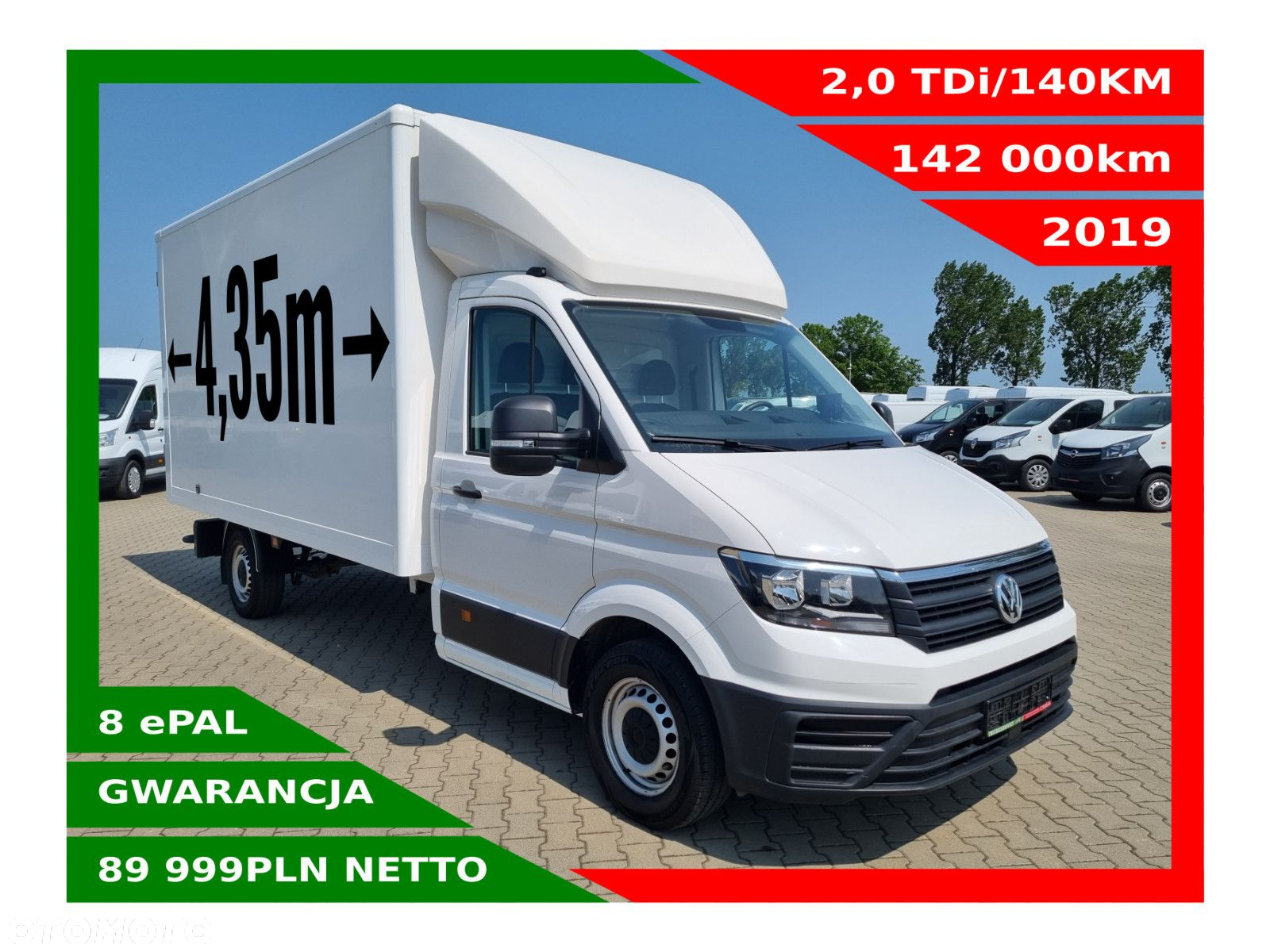Volkswagen Crafter *89999zł NETTO* Kontener 8 ePAL 2,0 TDi/140KM - 2